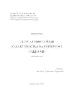 prikaz prve stranice dokumenta Utjecaj psiholoških karakteristika na uspješnost u skijanju