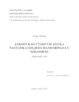 prikaz prve stranice dokumenta Jakost kao čimbenik rizika nastanka ozljeda hamstringsa u nogometu