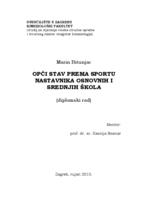 prikaz prve stranice dokumenta Opći stav prema sportu nastavnika osnovnih i srednjih škola