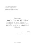 prikaz prve stranice dokumenta Razlike u  funkcionalnom pokretu između atletičara bacača, skakača i sprintera