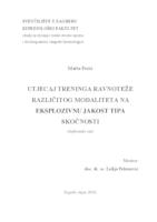 prikaz prve stranice dokumenta Utjecaj treninga ravnoteže različitog modaliteta na eksplozivnu jakost tipa skočnosti