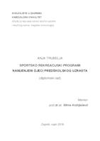 prikaz prve stranice dokumenta Sportsko rekreacijski programi namijenjeni djeci predškolskog uzrasta