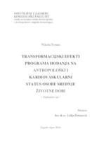 prikaz prve stranice dokumenta Transformacijski efekti programa hodanja na antropološki i kardiovaskularni status osobe srednje životne dobi