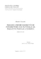 prikaz prve stranice dokumenta Razlike u nekim kinematičkim parametrima kod šutiranja sa različitih pozicija u košarci