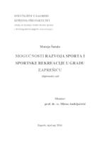 prikaz prve stranice dokumenta Mogućnosti razvoja sporta i sportske rekreacije u gradu Zaprešiću