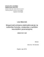 prikaz prve stranice dokumenta Mogućnosti primjene elektrostimulacije na motoričke funkcije u bolesnika s različitim neurološkim poremećajima