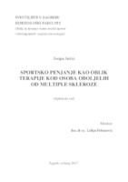 prikaz prve stranice dokumenta Sportsko penjanje kao oblik terapije kod osoba oboljelih od multiple skleroze