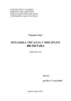 prikaz prve stranice dokumenta Dinamika trčanja u disciplini 400 metara