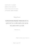 prikaz prve stranice dokumenta Kineziterapijski program za kifotično loše držanje kod mlađe populacije