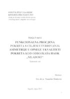 prikaz prve stranice dokumenta Funkcionalna procjena pokreta s ciljem utvrđivanja asimetrije u opsegu i kvaliteti pokreta kod odbojkaša "HAOK Mladost"