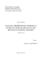 prikaz prve stranice dokumenta Analiza pripremnog perioda u muškom odbojkaškom klubu Rovinj za sezonu 2016/2017