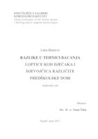 prikaz prve stranice dokumenta Razlike u tehnici bacanja loptice kod dječaka i djevojčica različite predškolske dobi