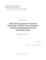 prikaz prve stranice dokumenta Individualizirani pristup grupnim fitnes programima kontrolirani pokus