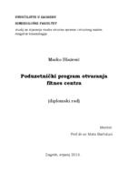 prikaz prve stranice dokumenta Poduzetnički program otvaranja fitnes centra