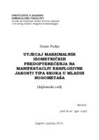 prikaz prve stranice dokumenta Utjecaj maksimalnih izometričkih predopterećenja na manifestaciju eksplozivne jakosti tipa skoka u mladih nogometaša