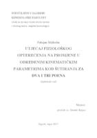 prikaz prve stranice dokumenta Utjecaj fiziološkog opterećenja na promjene u određenim kinematičkim parametrima kod šutiranja za 2 i 3 poena