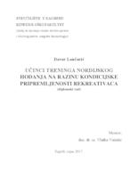 prikaz prve stranice dokumenta Učinci treninga nordijskog hodanja na razinu kondicijske pripremljenosti rekreativaca