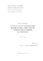 prikaz prve stranice dokumenta Uloga i značaj sportske rekreacije u prevenciji stresa policijskih službenika