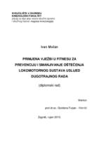 prikaz prve stranice dokumenta Primjena vježbi u fitnesu za prevenciju i smanjivanje oštećenja lokomotornog sustava uslijed dugotrajnog rada