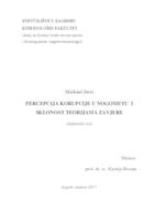 prikaz prve stranice dokumenta Percepcija korupcije u nogometu i sklonost teorijama zavjere