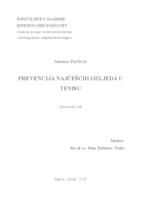 prikaz prve stranice dokumenta Prevencija najčešćih ozljeda u tenisu