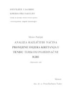 prikaz prve stranice dokumenta Analiza različitih načina promjene smjera kretanja u tenisu tijekom pojedinačne igre