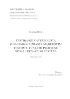 prikaz prve stranice dokumenta Testiranje vaterpolista juniorskog uzrasta Maderovim testom u funkciji procjene nivoa trenažnog statusa