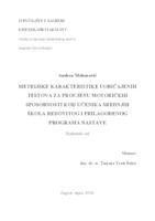 prikaz prve stranice dokumenta Metrijske karakteristike uobičajenih testova za procjenu motoričkih sposobnosti kod učenika srednjih škola redovitog i prilagođenog programa nastave