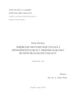 prikaz prve stranice dokumenta Mjerenje motoričkih znanja i sposobnosti  djece u predškolskom i ranom školskom uzrastu