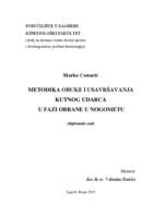 prikaz prve stranice dokumenta Metodika obuke i usavršavanja kutnog udarca u fazi obrane u nogometu