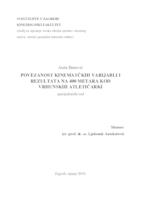 prikaz prve stranice dokumenta Povezanost kinematičkih varijabli i rezultata na 400 m kod vrhunskih atletičarki