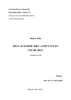 prikaz prve stranice dokumenta JOGA: KINEZIOLOŠKA AKTIVNOST ILI NEŠTO VIŠE?