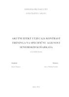 prikaz prve stranice dokumenta Akutni efekt utjecaja kontrast treninga na specifičnu agilnost seniorskih košarkaša