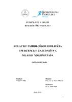 prikaz prve stranice dokumenta Relacije psiholoških obilježja i percepcije zajedništva mladih nogometaša