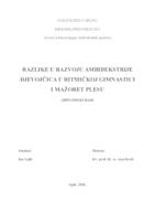 prikaz prve stranice dokumenta Razlike u razvoju ambidekstrije djevojčica u ritmičkoj gimnastici i mažoret plesu