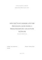 prikaz prve stranice dokumenta Karakteristike rekreativnih programa kod osoba s prekomjernom tjelesnom težinom