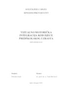 prikaz prve stranice dokumenta Vizualno motorička integracija kod djece predškolskog uzrasta