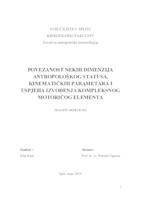 prikaz prve stranice dokumenta Povezanost nekih dimenzija antropološkog statusa, kinematičkih parametara i uspjeha izvođenja kompleksnog motoričkog elementa