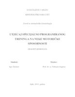 prikaz prve stranice dokumenta Utjecaj specijalno programiranog treninga na neke motoričke sposobnosti