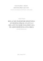 prikaz prve stranice dokumenta Relacije pojedinih dimenzija antropološkog statusa i relativne dobi nogometaša mlađih dobnih kategorija