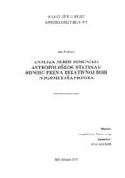 prikaz prve stranice dokumenta Analiza nekih dimenzija antropološkog statusa u odnosu prema relativnoj dobi nogometaša pionira