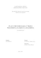 prikaz prve stranice dokumenta Plan i metode rada u školi nogometa za djecu 6-10 godina