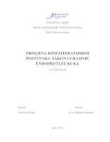 prikaz prve stranice dokumenta Primjena kineziterapijskih postupaka nakon ugradnje endoproteze kuka