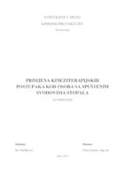 prikaz prve stranice dokumenta Primjena kineziterapijskih postupaka kod osoba sa spuštenim svodovima stopala 