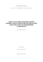 prikaz prve stranice dokumenta Surfactant free microemulsions: possible applications for solubilisation and extraction of hydrophobic components