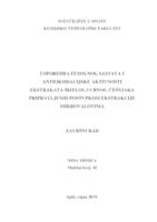 prikaz prve stranice dokumenta Usporedba fenolnog sastava i antioksidacijske aktivnosti ekstrakata bijelog i crnog češnjaka pripravljenih postupkom ekstrakcije mikrovalovima