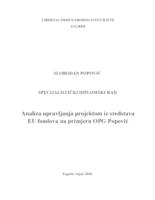 prikaz prve stranice dokumenta Analiza upravljanja projektom iz sredstava EU fondova na primjeru OPG Popović