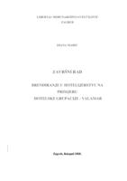 prikaz prve stranice dokumenta Brendiranje u hotelijerstvu na primjeru hotelske grupacije - Valamar