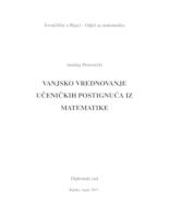 prikaz prve stranice dokumenta VANJSKO VREDNOVANJE UČENIČKIH POSTIGNUĆA IZ MATEMATIKE