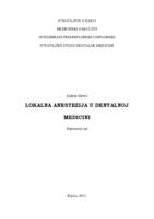 prikaz prve stranice dokumenta Lokalna anestezija u dentalnoj medicini